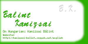 balint kanizsai business card