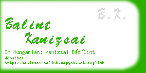 balint kanizsai business card